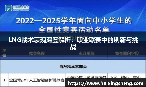 LNG战术表现深度解析：职业联赛中的创新与挑战